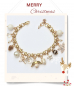 Preview: Vergoldetes Weihnachtsarmband mit Charms – Festlicher Armschmuck in weiß